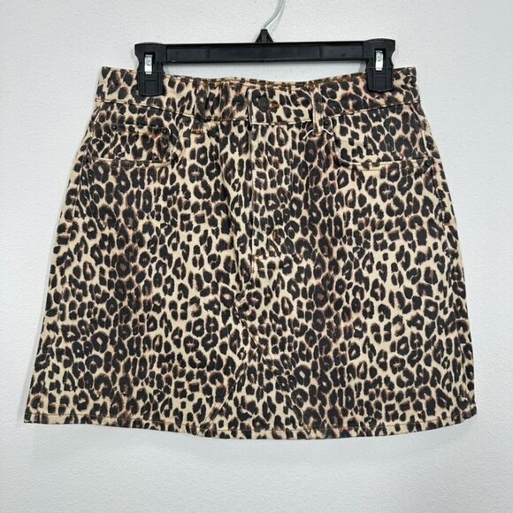 Rails Size 29 Denim Leopard Print Mini Skirt Casual Date Night Brunch Maximalist - Picture 1 of 6